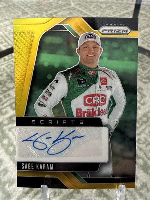 Sage Karam 2024 Panini Prizm Racing SCRIPTS Auto TRUE Gold #2/10 #S-skr