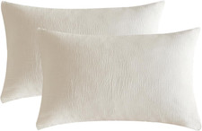 Muslin Pillowcases Standard Size 100 Cotton, 2 Pack Linen like Pillow Shams wit