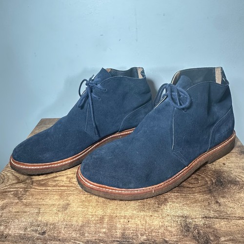 Polo Ralph Lauren KARLYLE Mid Boots Mens 10.5 Blue Suede EUC - Picture 5 of 10