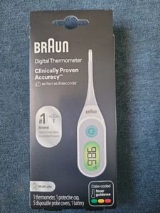 NEW Braun Digital Thermometer Clinically Accurate Color Coded Fever Guidance