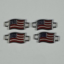 Red Wing Shoe Co. American Flag Shoe Boot Lace Keepers Charm USA, 2 Pair Patriot