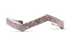 6.5" Sibert Janita Kallestewa Mother Of Pearl Inlay Zuni Cuff Bracelet 21.6g.