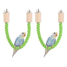2 Pcs Bird Rope Perch Swing Bird Stand Rope Perch 15 Inch Light Green