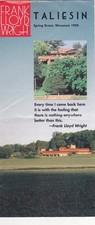 1998 Frank Lloyd Wright Home "Taliesin" Spring Green Wisconsin Brochure