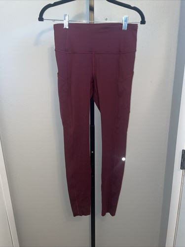 Lululemon Maroon Full Length Leggings Speed Up Tight 28" Size 6