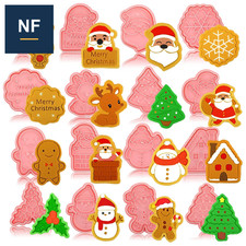 16 St&uuml;ck Ausstechf&ouml;rmchen,3D DIY Keksausstecher Weihnachten Pl&auml;tzchenausstecher,