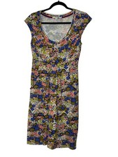 Boden Dress Women Size 2 R Floral Casual Knit Midi Pockets Scoop Neck Sun Dress