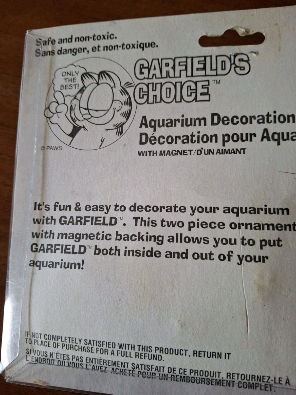 Vintage Old Aquarium Fishtank 1980s Original Package Inside Outside Garfield 