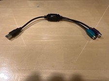 NEW PERIPRO-401 PS2 to USB Adapter for Keyboard and Mouse - Built-In USB