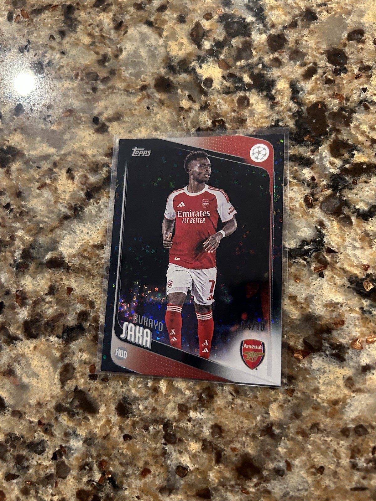 2025/26 Topps UCC Black Speckle Bukayo Saka  Base /10 Arsenal England
