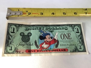 walt disney world $1 dollar 25th anniversary one bill 1997 mickey mouse scrooge