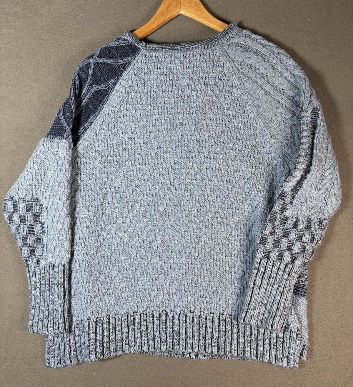 Chaps Cable Knit Patchwork Fisherman Sweater Wome… - image 2