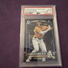 2025 bowman chrome mega box Shotaro morri Chrome Prospects Black Ref 5/10