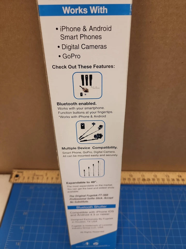 Fugetek FT-568 Professional Bluetooth Selfie Stick Extendable 49 inch iPhone - Image 4 of 4