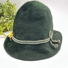 Vintage Borsalino Maloja Alpine Hat Green Velour Fur Felt Italy 6 7/8 Mens Small