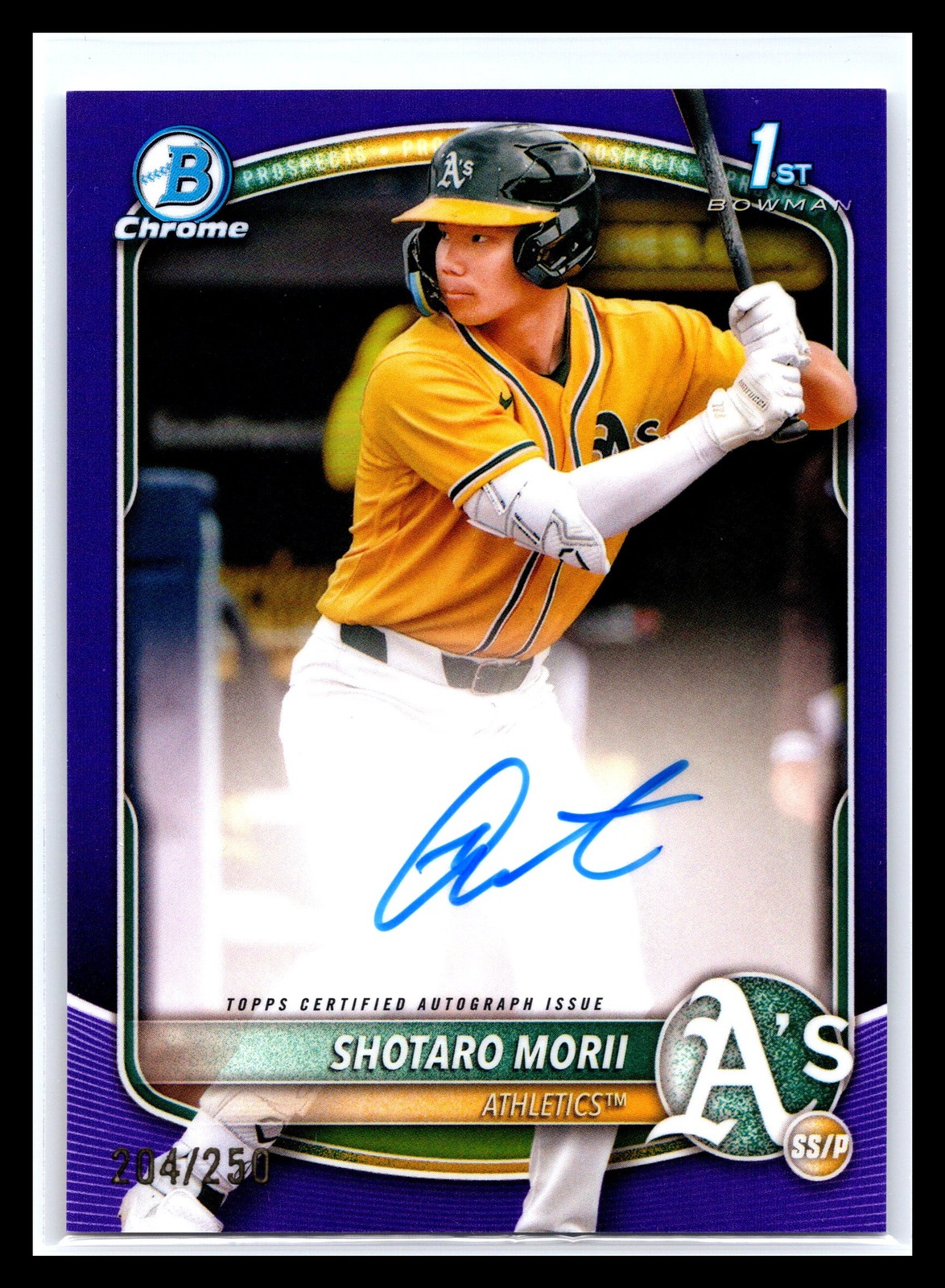 2025 Bowman Chrome Shotaro Morii Auto Purple Refractor 1st #/250 Rookie RC