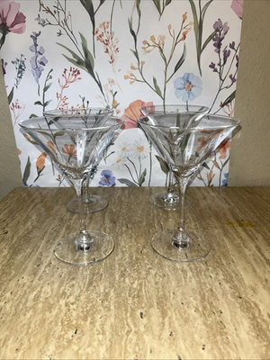 #ad #ad A set of five Rona Slovakia clear glass martini cocktail glasses. $35.00