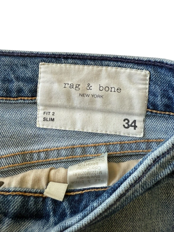 Rag Bone New York Fit 2 Slim Skinny Jeans Blue Men’s Size 34x33 Good Condition👖 - Image 4 of 4