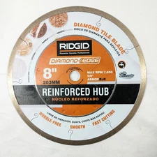 Ridgid 8" Diamond Tile Blade with Reinforced Hub, Wobble & Chip Free (HD-CJ80P)