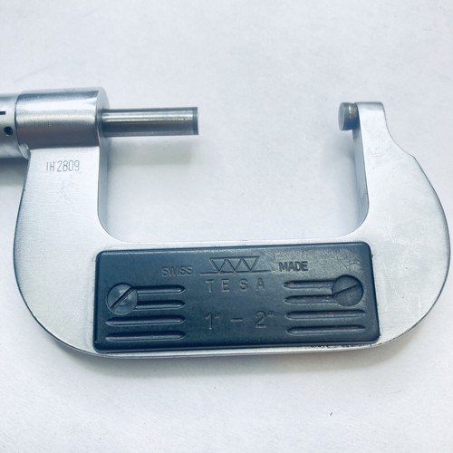 Tesa Outside Micrometer .0001" Carbide 1-2" with Case - Swiss Made - Picture 4 of 14