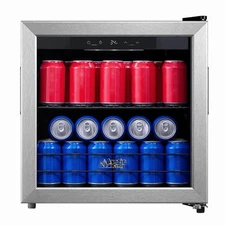 Mini Beverage Fridge Arctic King 48-Can Stainless Steel Look Home Office Dorm RV
