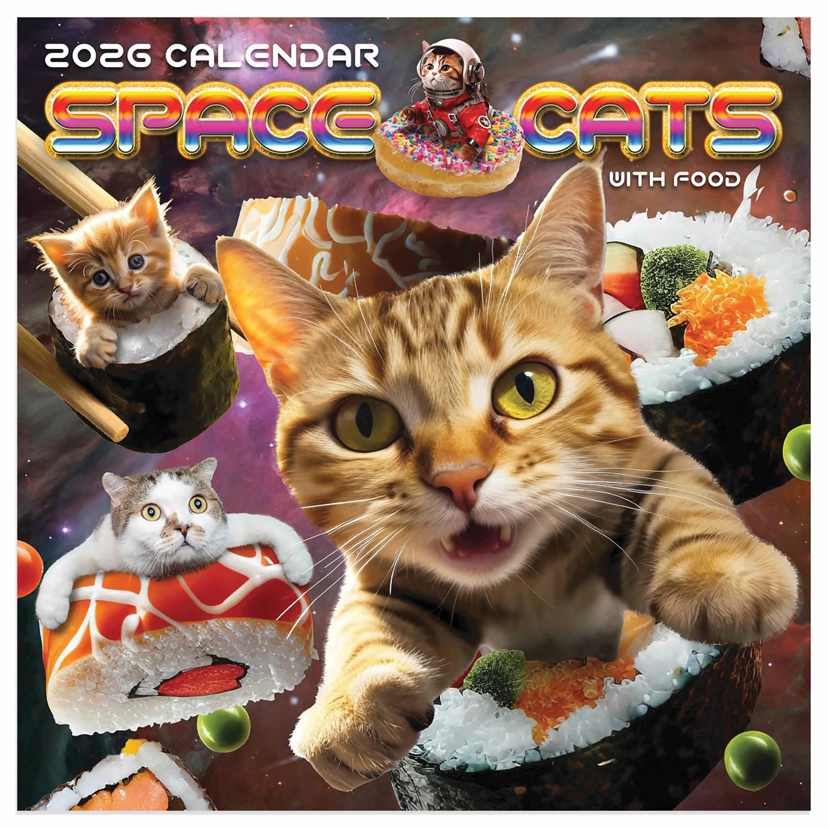 Space Cats Mini Calendar 2026, Wall Calendars, Month To View, Cats, Gift
