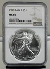 1990 American Silver Eagle NGC MS 69 #234