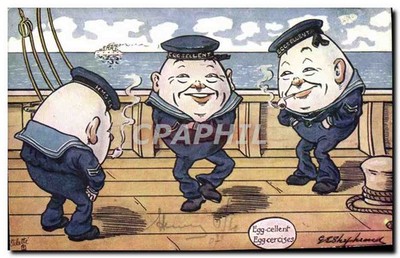 Sailors - HMSE Offizierskarikatur - Tuck's Post Card, Serie II