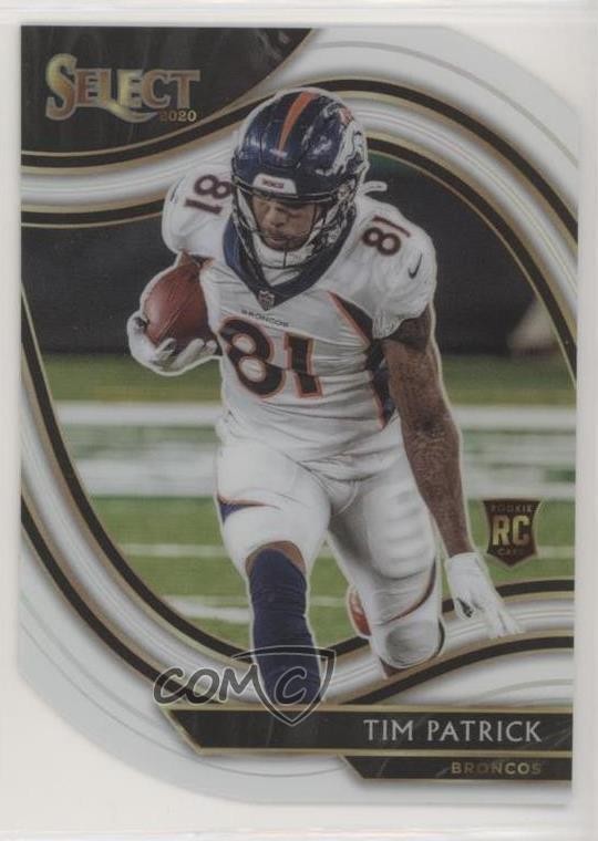 2020 Panini Select Field Level White Prizm Die-Cut Tim Patrick Rookie RC x1s