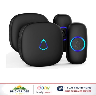 Home Wireless Doorbell with 2 Push Buttons, Dual Receivers & Easy Install