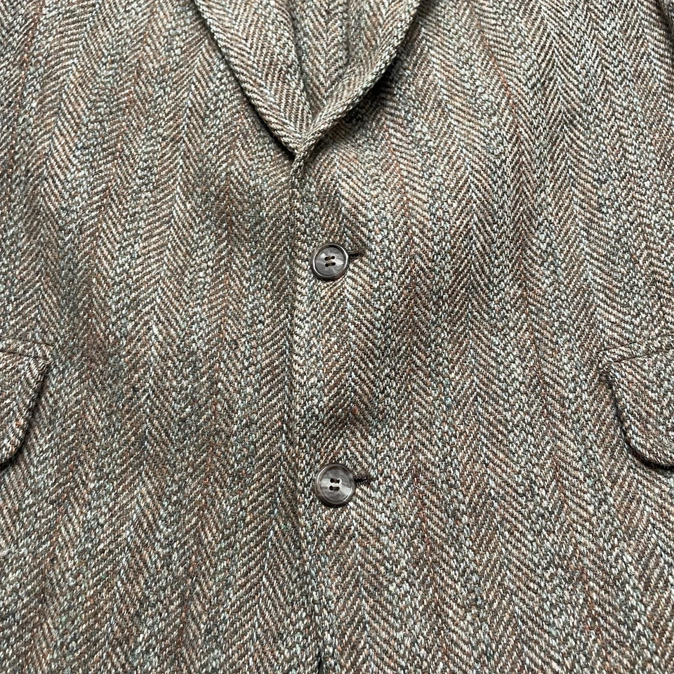 Blazer de Colección Jos A Bank Para Hombres 44R Harris Tweed Lana Escocés Tejido a Mano EE. UU. 90s Foto 2 de 4