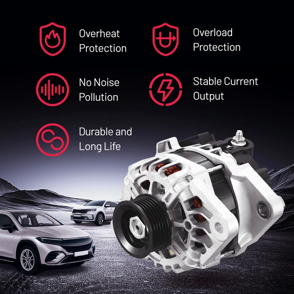 Alternador PARA Hyundai Accent Veloster Kia Rio 2012 2013 2014 2015 2016 2017 1.6 Foto 4 de 4