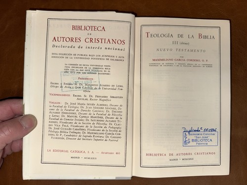 Teología De La Biblia 1970, 3 Tomos Por Maximiliano García Cordero, BAC. - Imagen 17 de 19
