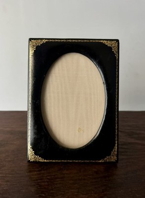 Antique English Leather Photo Frame By Asprey, London