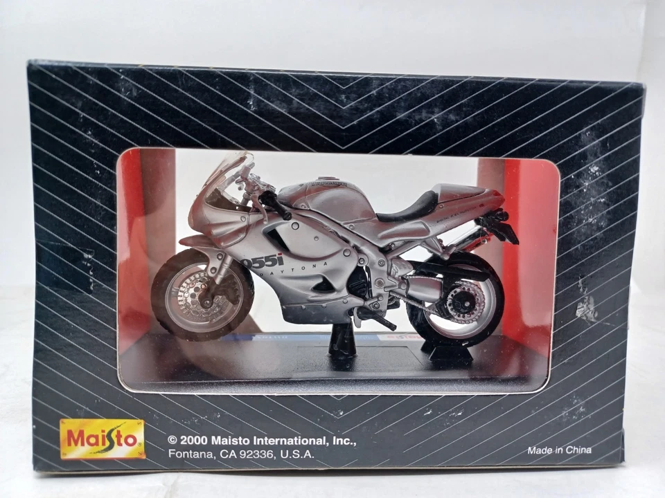 Moto diecast Maisto Triumph Daytona 1:18 gris edición especial Foto 3 de 4