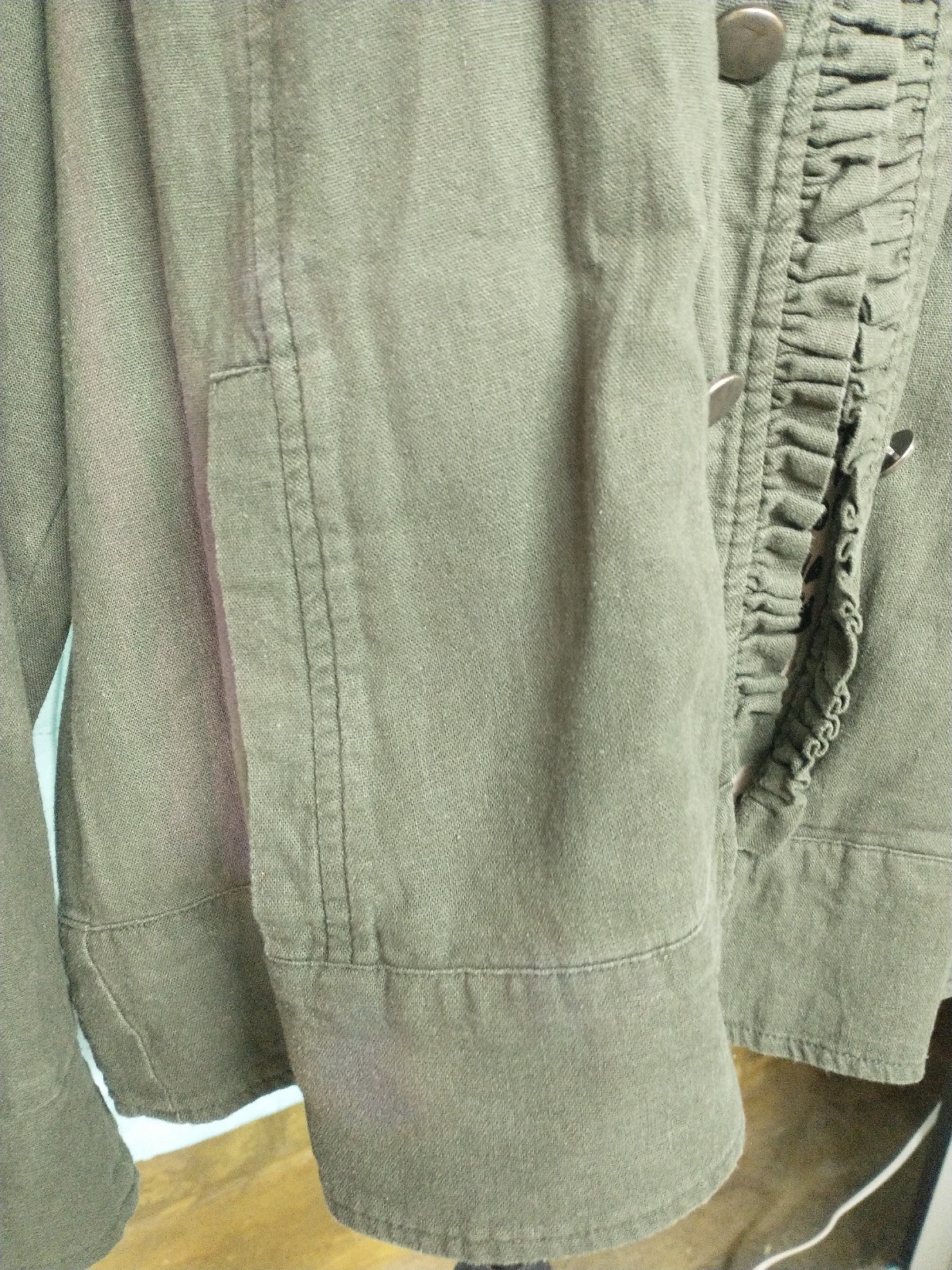 Maurices Solid Hunt Green Lightweight Jacket Ruff… - image 5