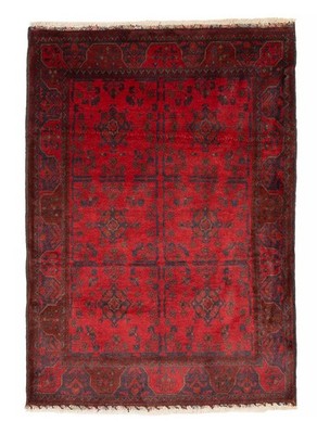 Traditional Hand-Knotted Geometric Area Rug 3'6'' x 4'11'' Oriental Wool Carpet