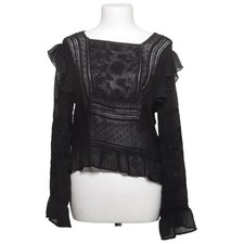 Zara Woman, Bluse, Größe: M, Schwarz, Baumwolle/Viskose, Gepunktet, Damen #ZL5