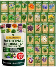 Herb Seeds 32 Medicinal Herbs and Tea Variety Pack –