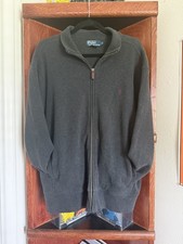 Polo Ralph Lauren Sweater Sz M Medium Charcoal grey Zip Pullover L7