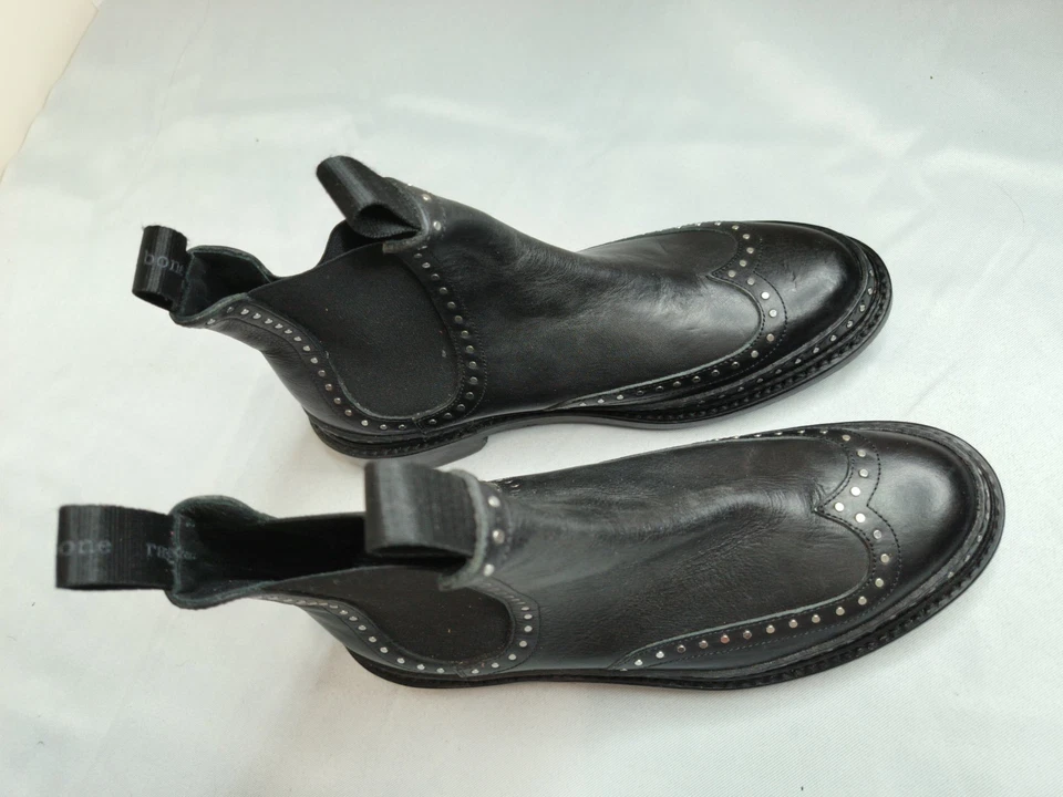 Rag & Bone Mujer Botas 7 Chelsea Botines Negro Tachonado  Foto 3 de 4