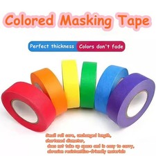 6 Rolls Colored Masking Tape colored Red, orange, yellow, green, blue, purple