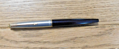 Vintage Parker 45 Fountain Pen Blue Barrel & Arrow chrome cap. Nice. BUY IT NOW.