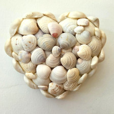 SEASHELL HEART WALL DECOR 5" made from natural shells