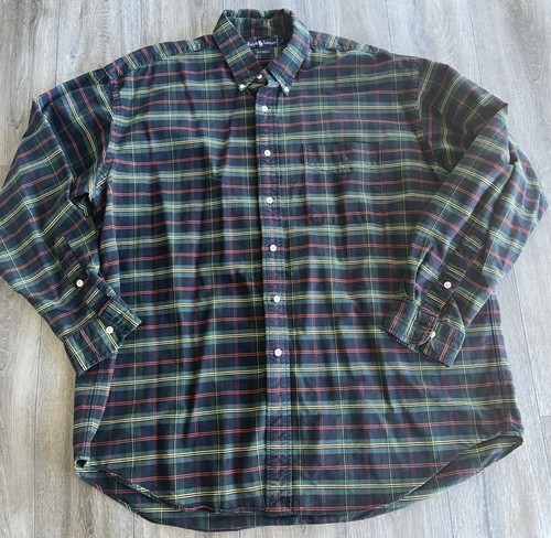 Vintage 90s Polo Ralph Lauren “The Big Shirt” Plaid Button Down Size XL Classic - Picture 1 of 5