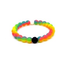 Pulsera Lokai Neón Arco Iris Cuentas con Acento Negro