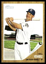 Will Venable 2011 Topps Heritage #274 Padres MLB READ FREE SHIPPING AutographDen
