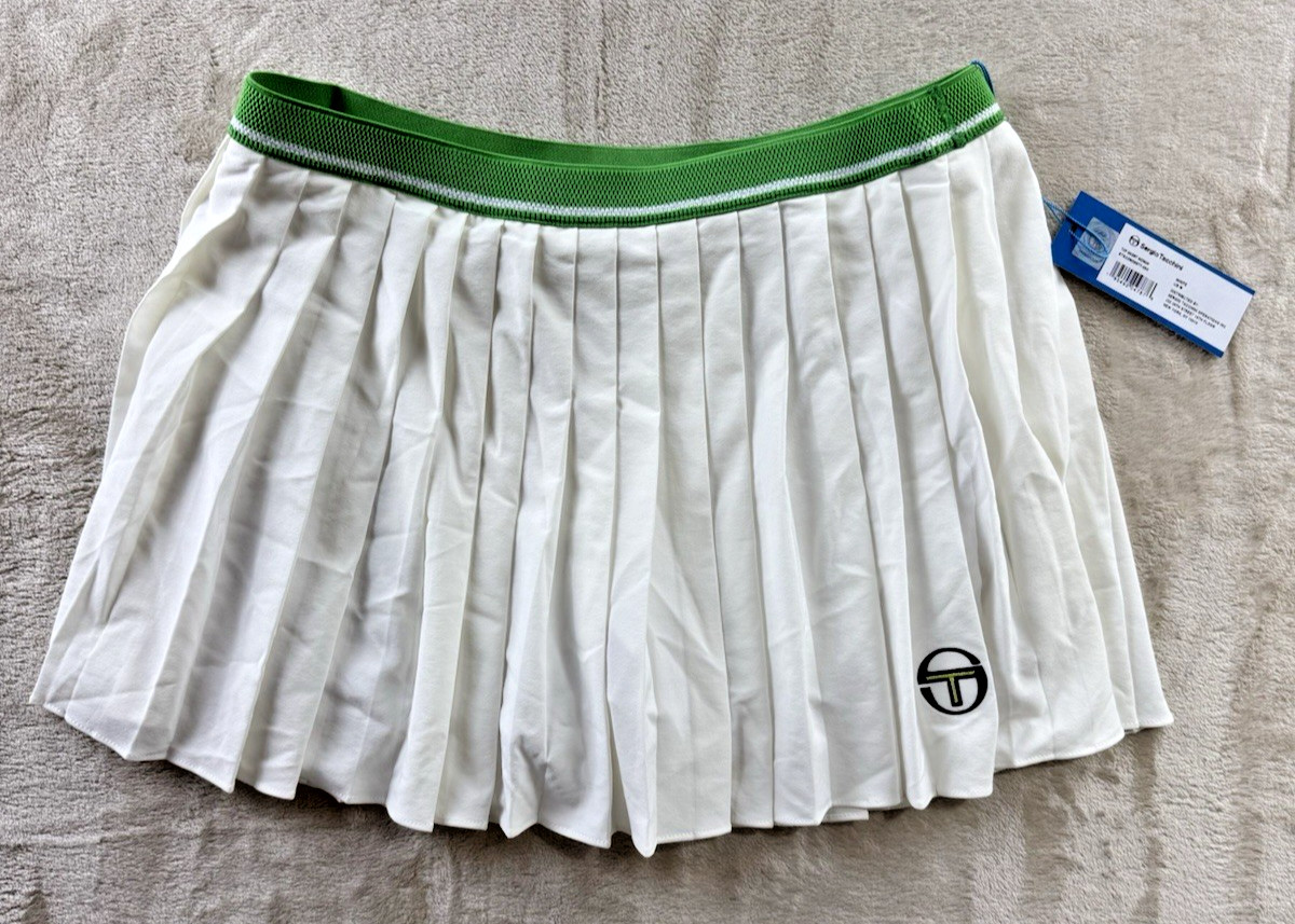 NWT Sergio Tacchini Skort Women's Medium White Breathable Stretch Tennis Racquet