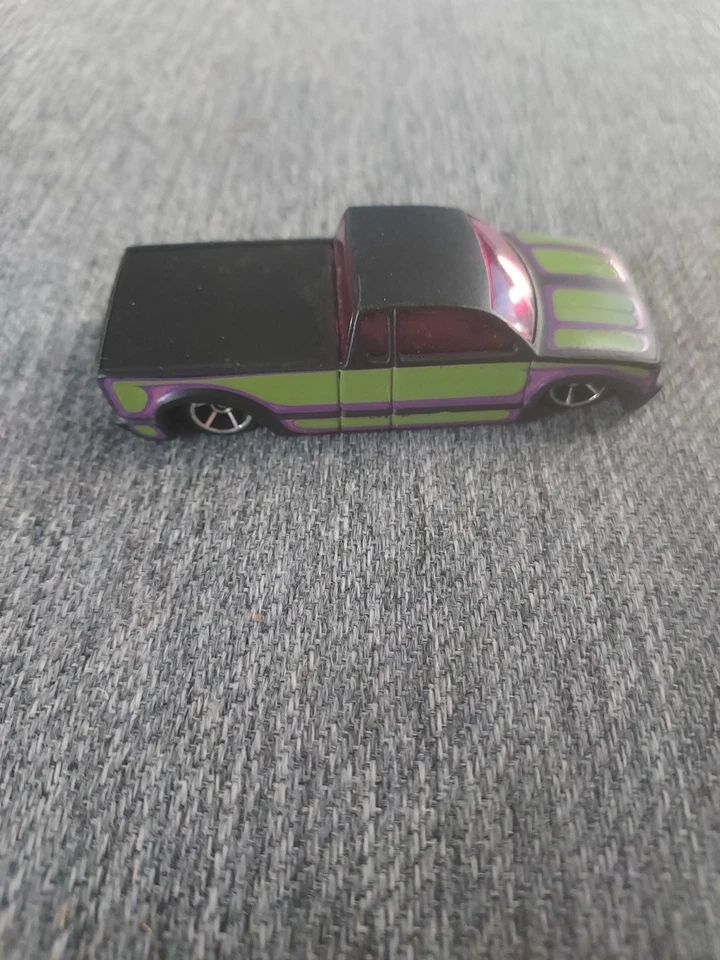 Hot Wheels 2007 Mystery Cars Release STEEL FLAME VHTF Green/Purple/Black 1:64 - Image 3 of 4