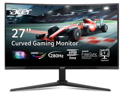 27 Inch Curved Gaming Monitor 1500R Full HD 1920x1080 - 280Hz Refresh Rate